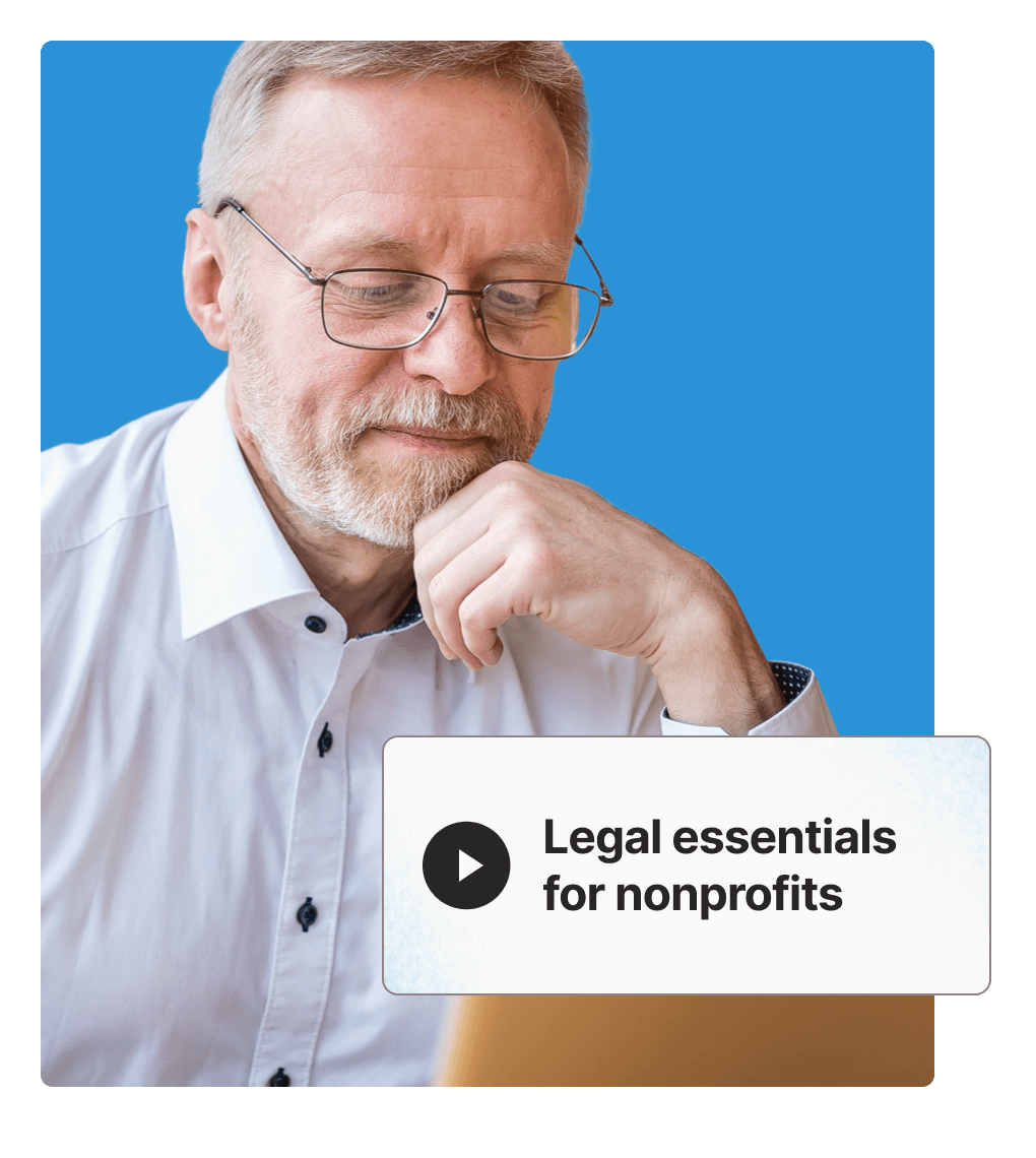 Person watching the 'Legal essential for nonprofits' webinar