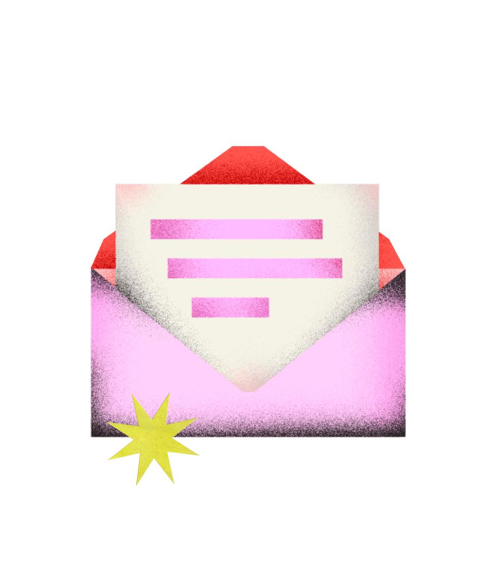 Illustration of a letter in an envelope