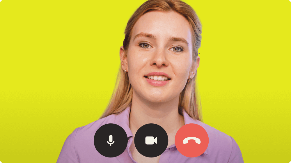 A woman on a video call with a nonprofit A woman on a video call with a nonprofit