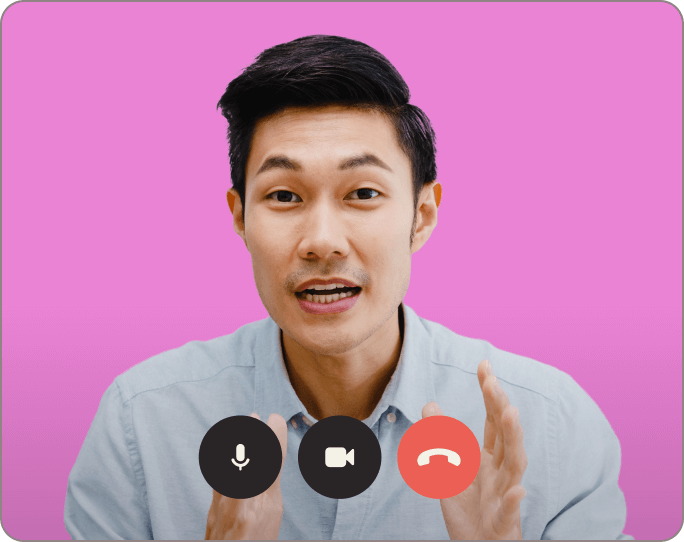A man on a video call with a nonprofit