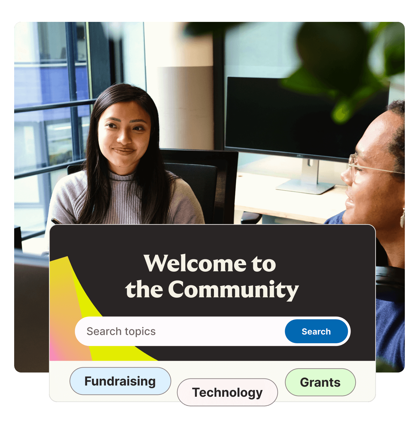Nonprofit leaders engaging in virtual peer learning to exchange ideas and support Nonprofit leaders engaging in virtual peer learning to exchange ideas and support