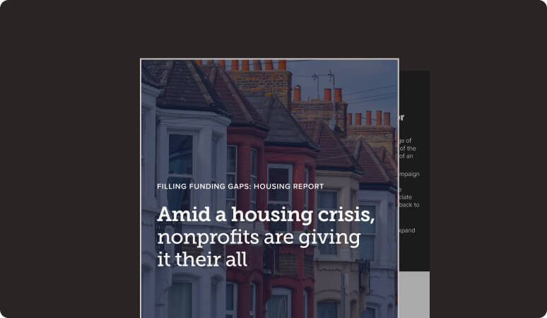 Resource cover image of the 'Amid a housing crisis nonprofits are giving it their all' housing report